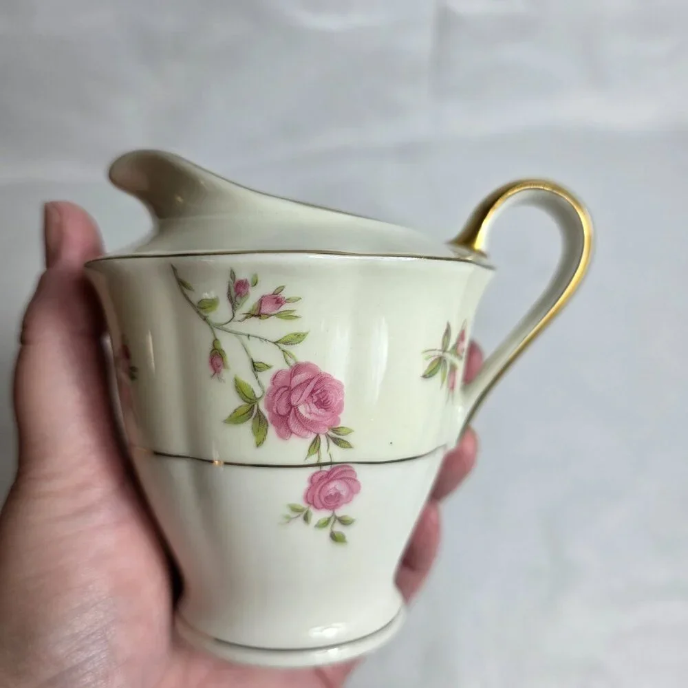 Theodore Haviland Delaware (New York) Creamer Ivory with Pink Roses
